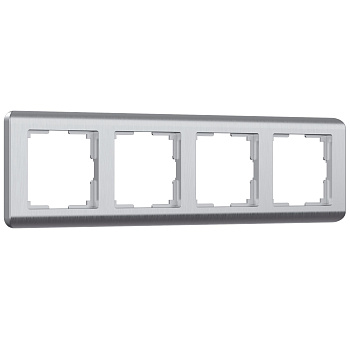 Рамка на 4 поста Stream (серебряный) Werkel
