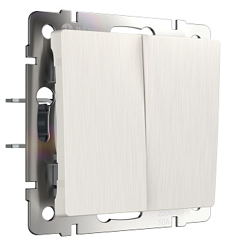 Выключатель двухклавишный проходной (перламутровый рифленый) Werkel