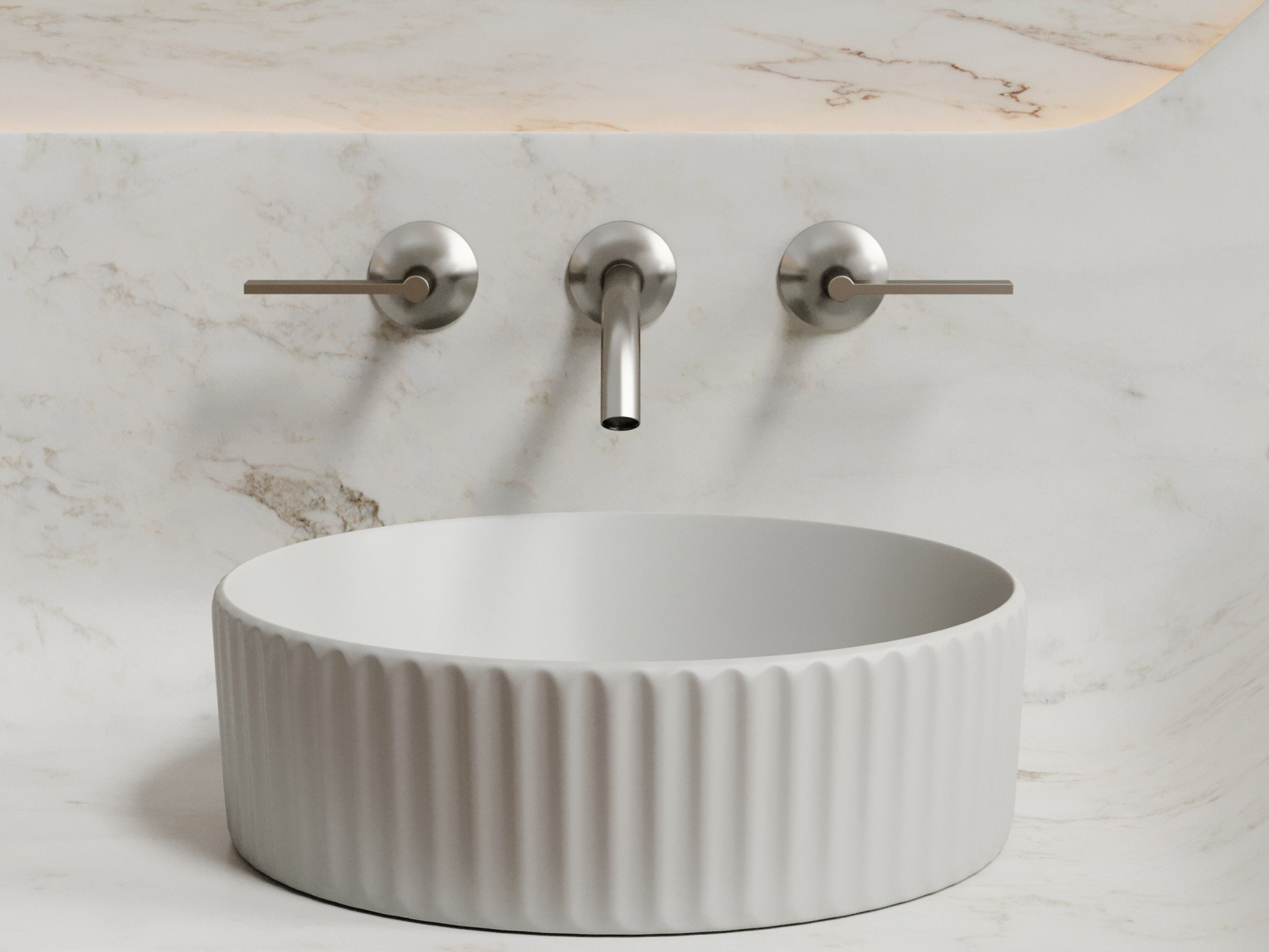 Умывальник чаша накладная круглая CN6057MSG