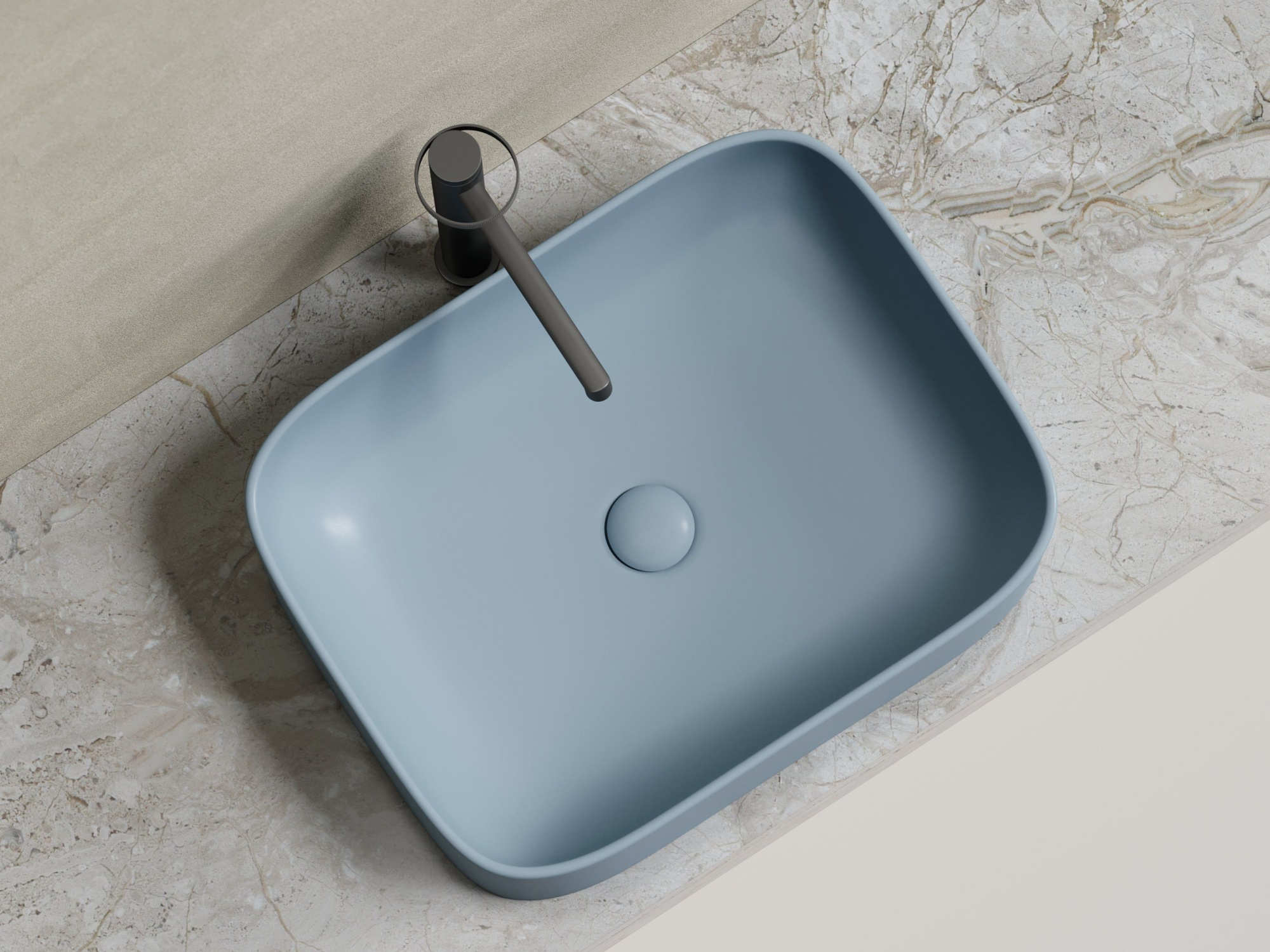 Умывальник чаша накладная прямоугольная CN6052MHL