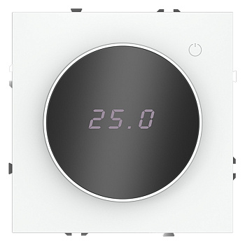 Терморегулятор электронный VOLTUM S70 с индикацией и датчиком, для теплого пола, (белый матовый)