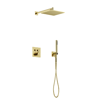 Душевой комплект с термостатом Linn, с внутренней частью, брашированное золото, PVD покрытие SC9022BG
