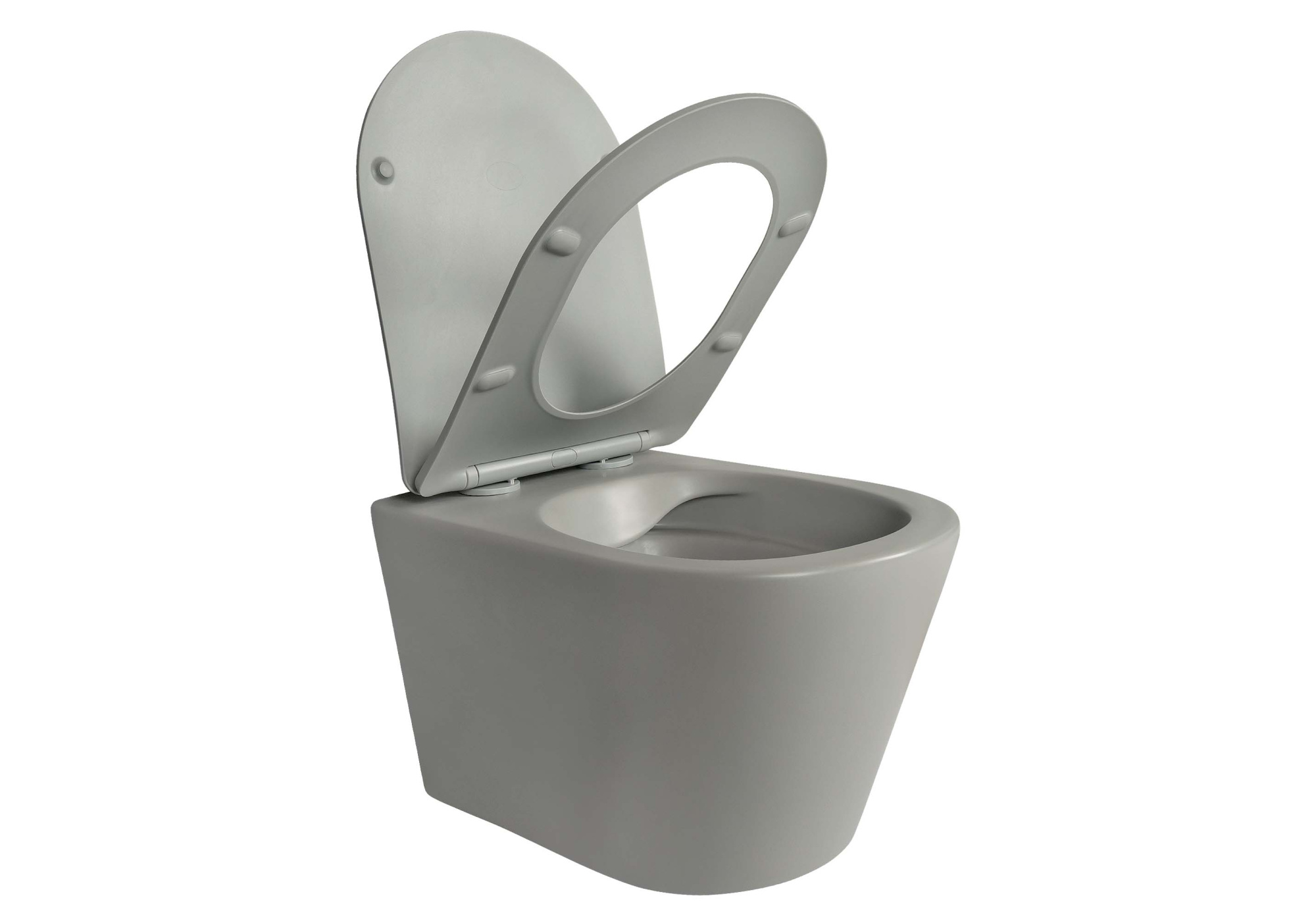 Унитаз подвесной безободковый Aquatek ВЕГА AQ1905-MG 525*360*320, серый матовый, с сиденьем Soft Close