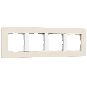 Рамка на 4 поста Split (айвори/белый, soft-touch) Werkel