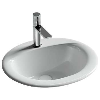 Раковина встраиваемая сверху овальная с переливом CN6080