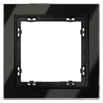 Рамка стеклянная VOLTUM S70 на 1 пост, (черный,стекло)