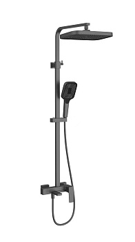 Душевая стойка Vincea Cube VSFS-4C12GM настенная цвет вороненая сталь