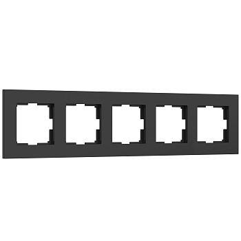 Рамка на 5 постов Slab (черный софт) Werkel