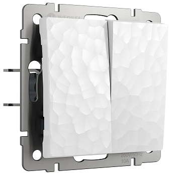 Выключатель двухклавишный (белый) Werkel