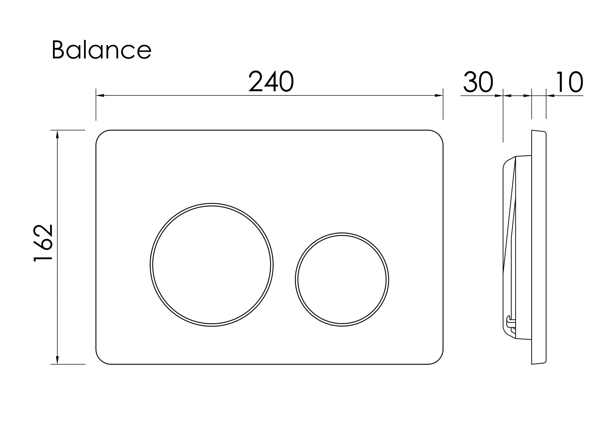 Кнопка смыва Balance, клавиши Circle, цвет хром матовый CN12-001M