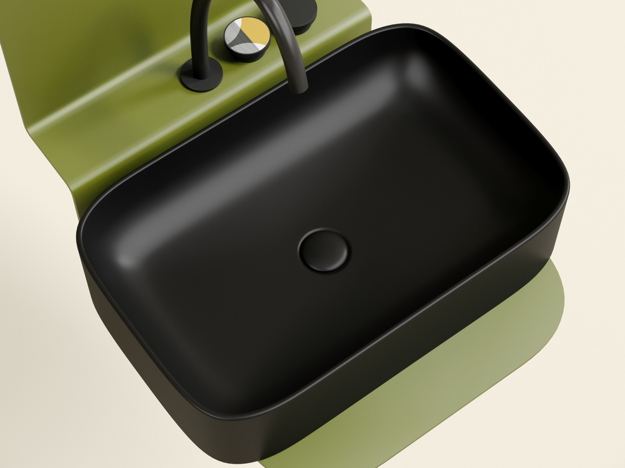 Умывальник чаша накладная прямоугольная CN6053MB