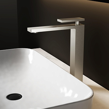 Смеситель Vincea Dice VBF-2DS2BN на столешницу/на раковину сатин (брашированный никель)