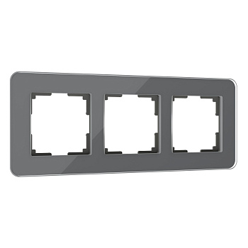 Рамка из стекла на 3 поста Elite графит Werkel
