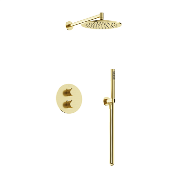Душевой комплект с термостатом Etna, с внутренней частью, брашированное золото, PVD покрытие SC9010BG