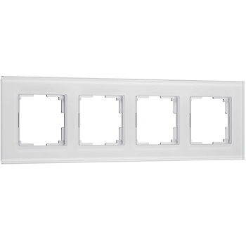 Рамка на 4 поста Senso (белый, стекло soft-touch) Werkel