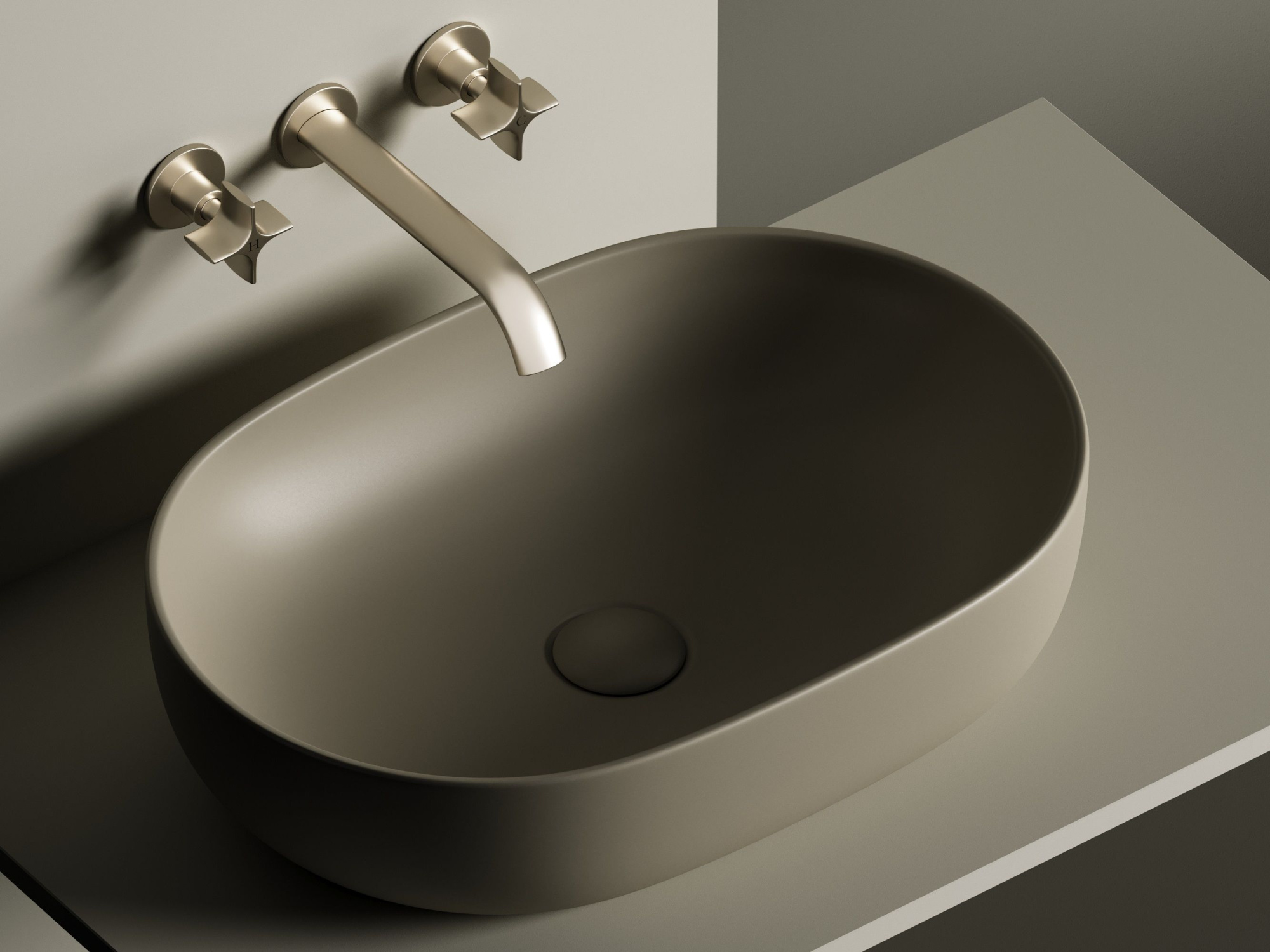 Умывальник чаша накладная овальная CN6047MC