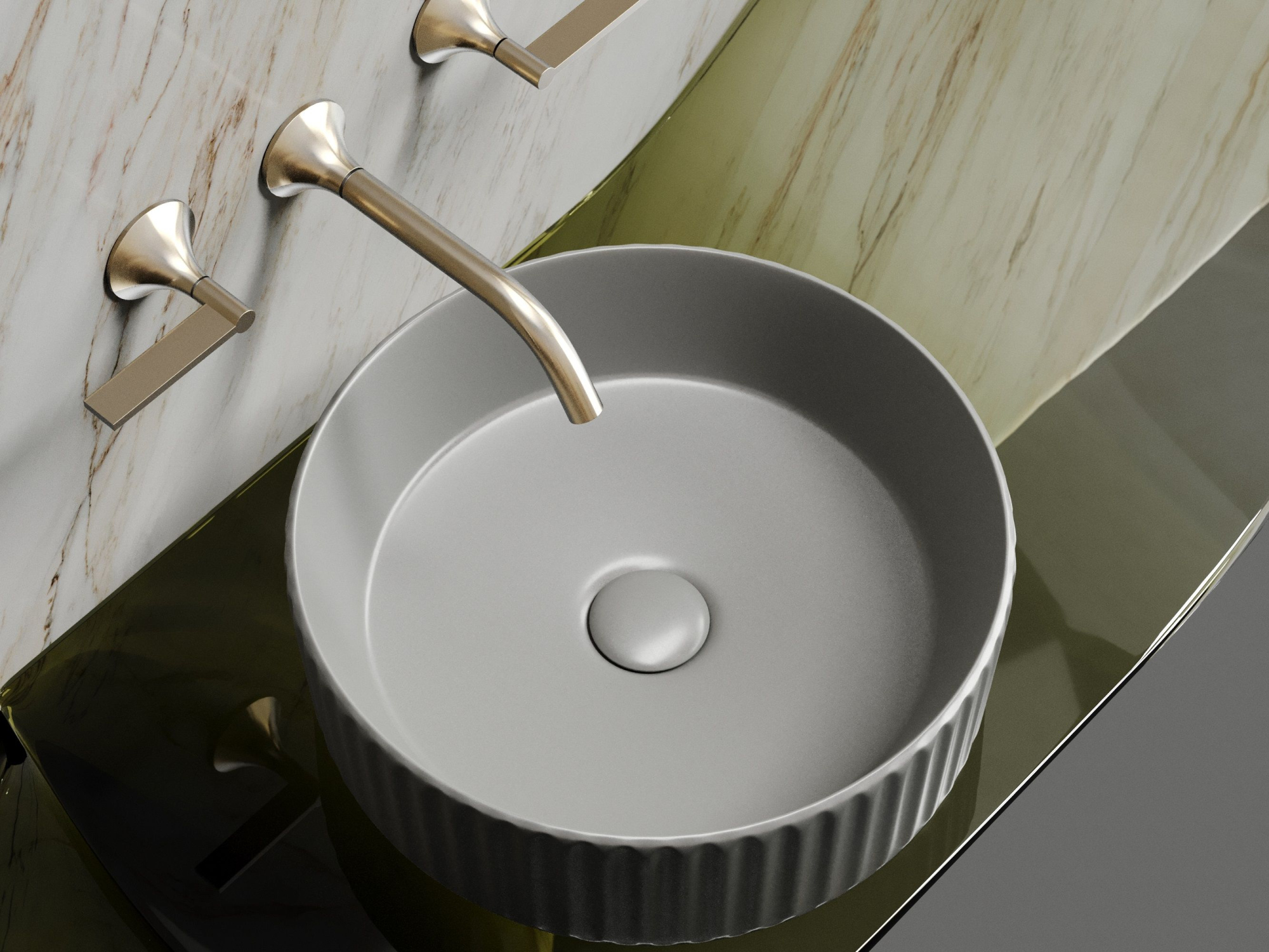 Умывальник чаша накладная круглая CN6057MH