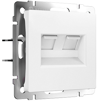 Розетка двойная Ethernet RJ-45 (белый матовый) Werkel
