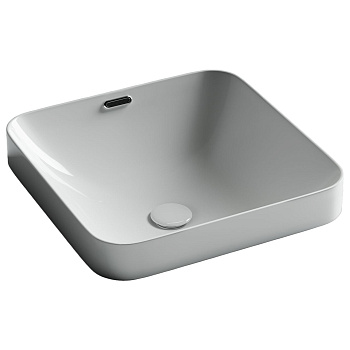 Раковина встраиваемая сверху с отверстием слива - перелива квадратной формы CN6077