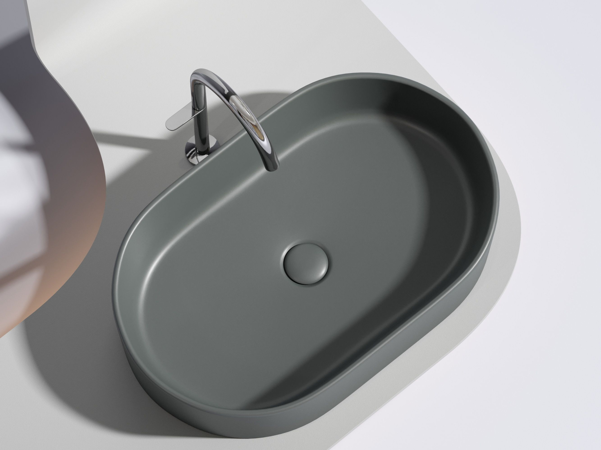 Умывальник чаша накладная овальная CN6048MDH