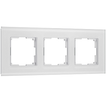Рамка на 3 поста Senso (белый, стекло soft-touch) Werkel