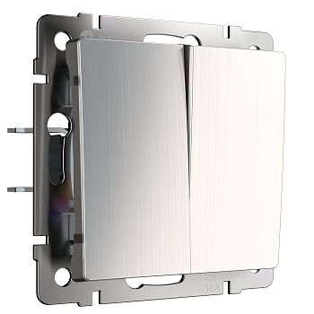 Выключатель двухклавишный (глянцевый никель) Werkel