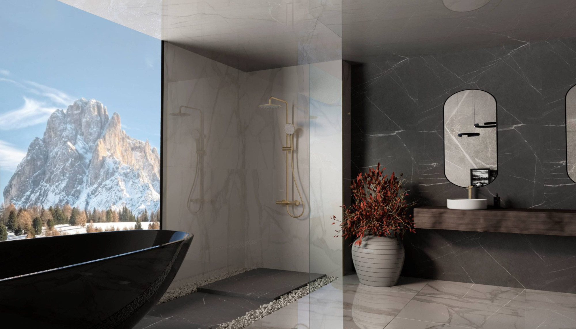 Душевая стойка Vincea Rondo VSFS-1R1BG настенная цвет брашированное золото