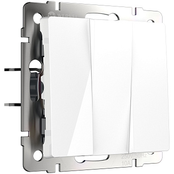 Выключатель трехклавишный (белый глянцевый) Werkel