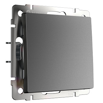 Выключатель одноклавишный проходной (графит матовый) Werkel