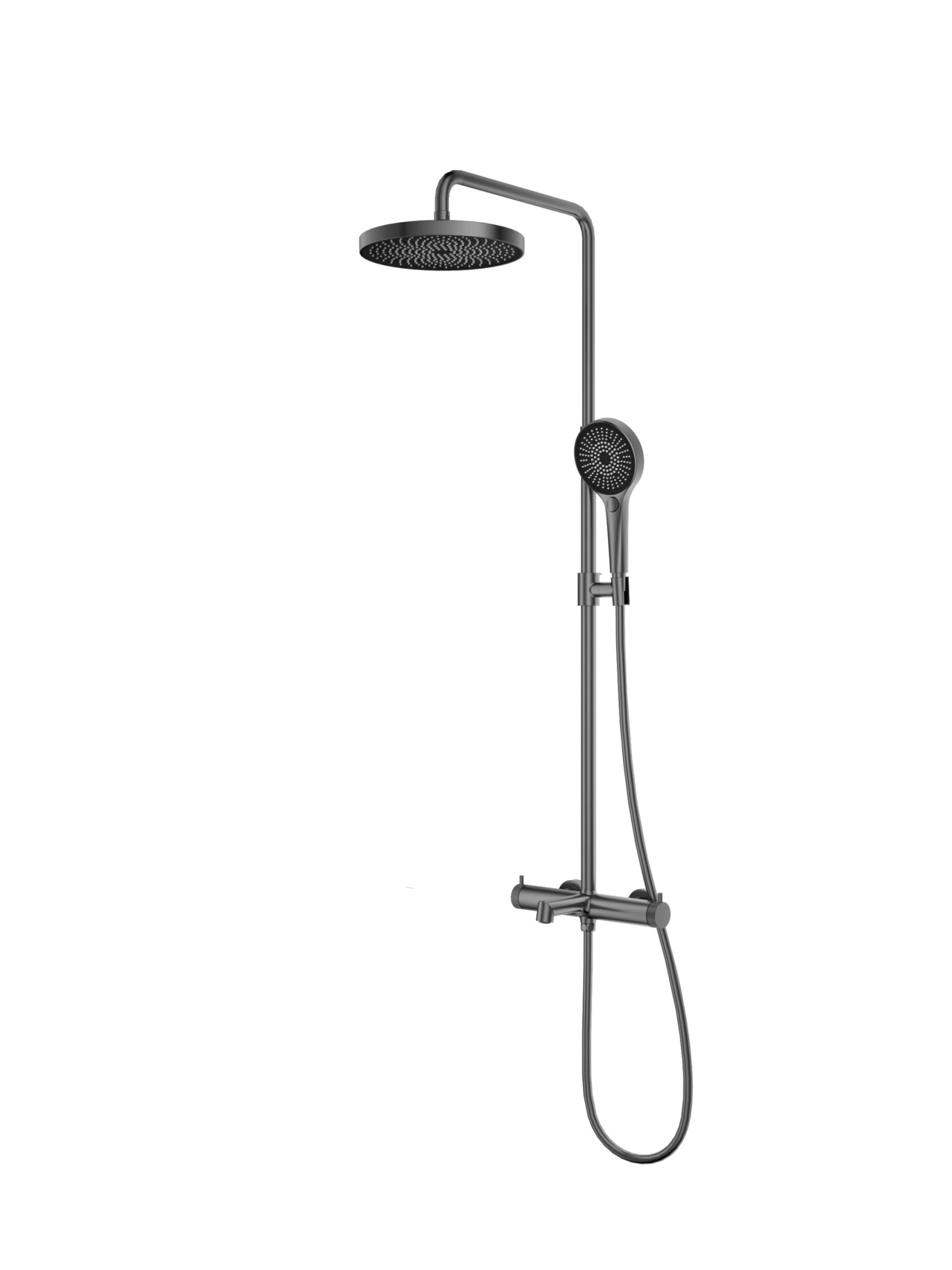 Душевая стойка Vincea Rim VSFS-2RM1GM настенная цвет вороненая сталь