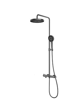 Душевая стойка Vincea Rim VSFS-2RM1GM настенная цвет вороненая сталь