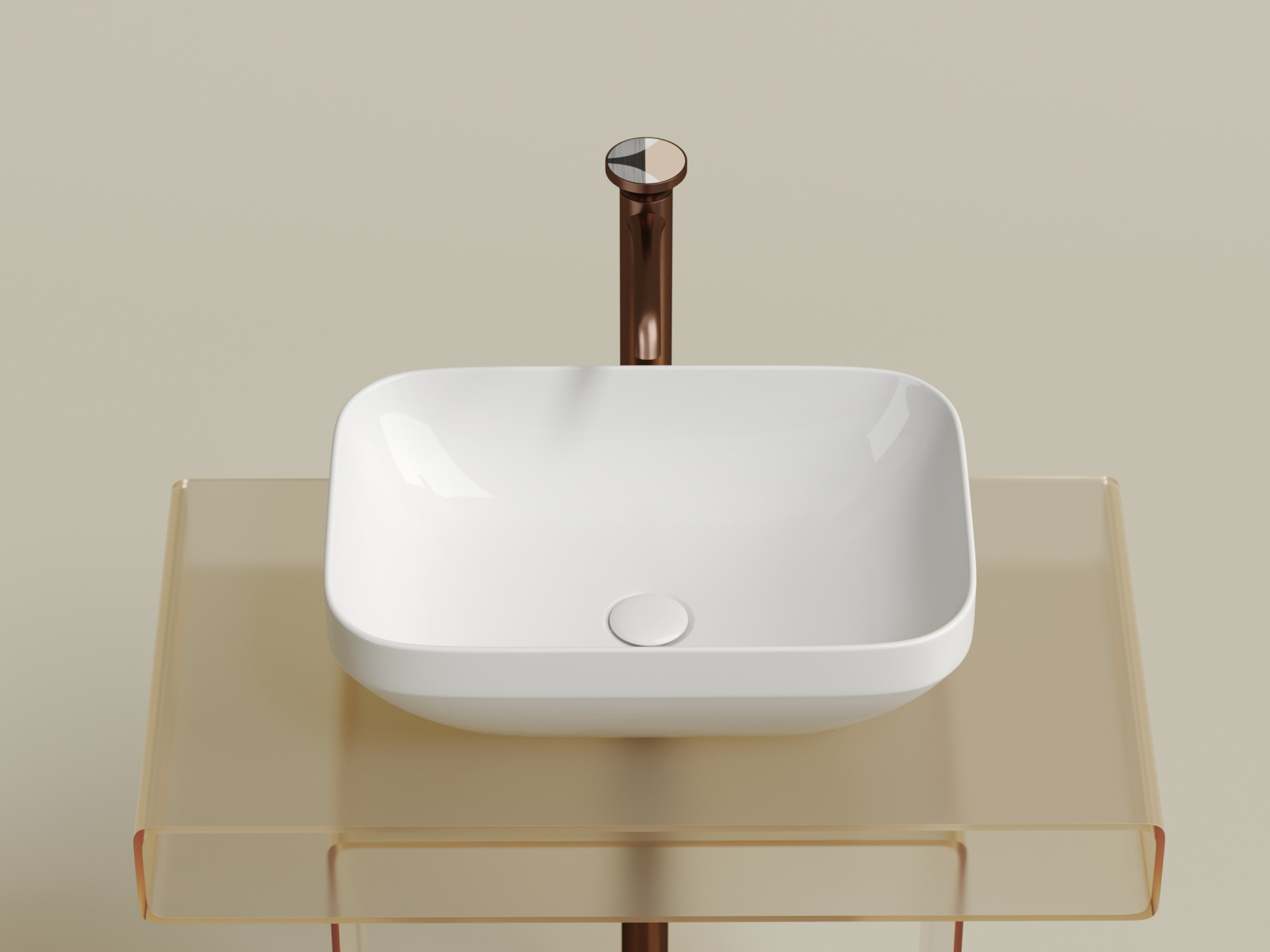 Умывальник чаша накладная прямоугольная CN6055