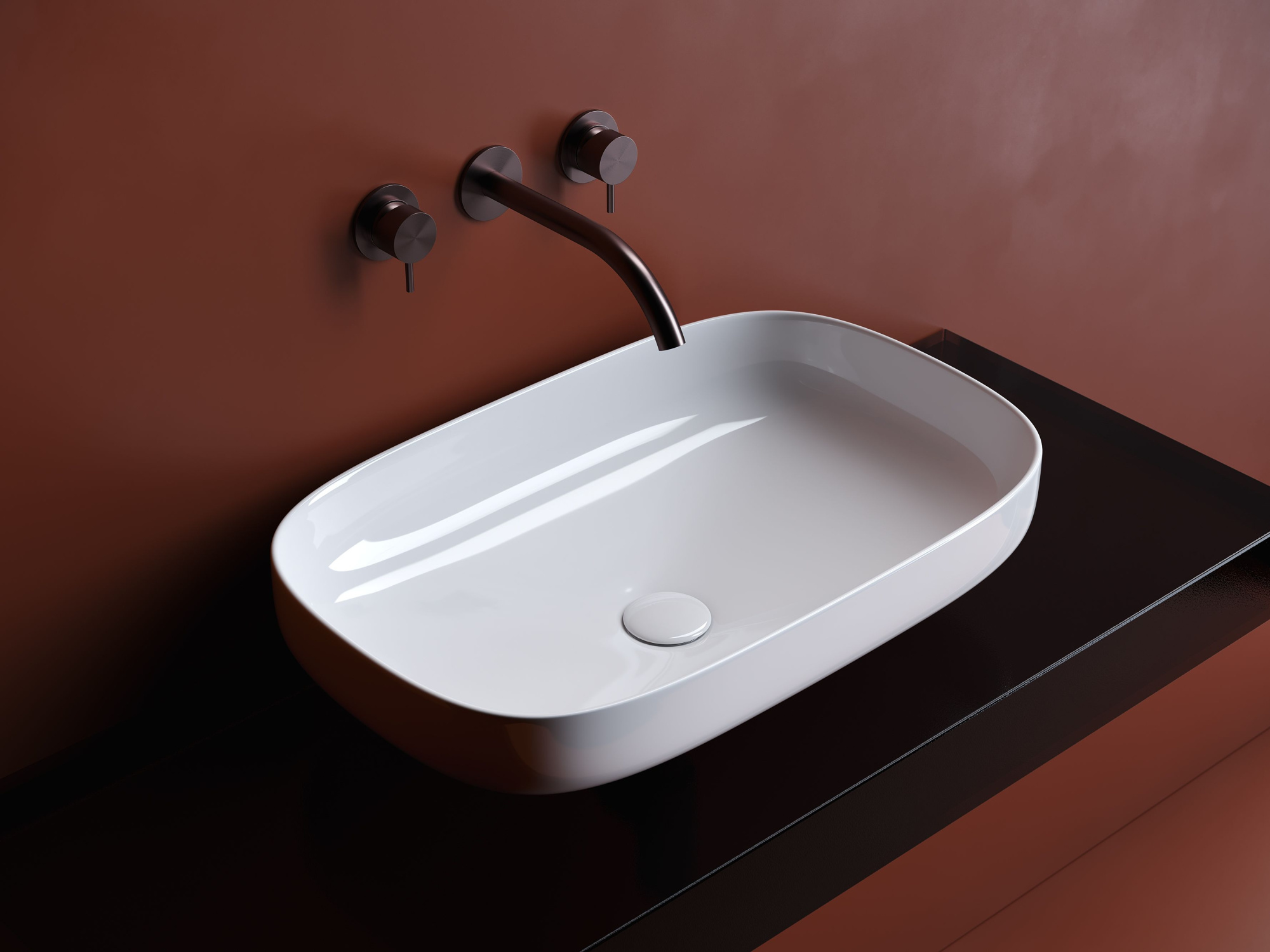 Умывальник чаша накладная прямоугольная CN5030