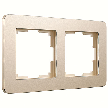 Рамка на 2 поста Platinum шампань Werkel