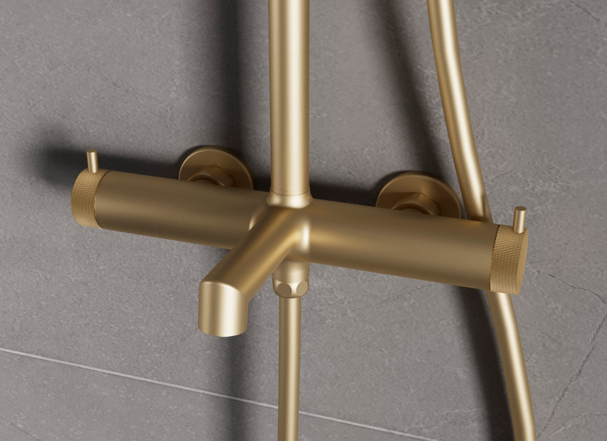 Душевая стойка Vincea Rim VSFS-2RM1BG настенная цвет брашированное золото