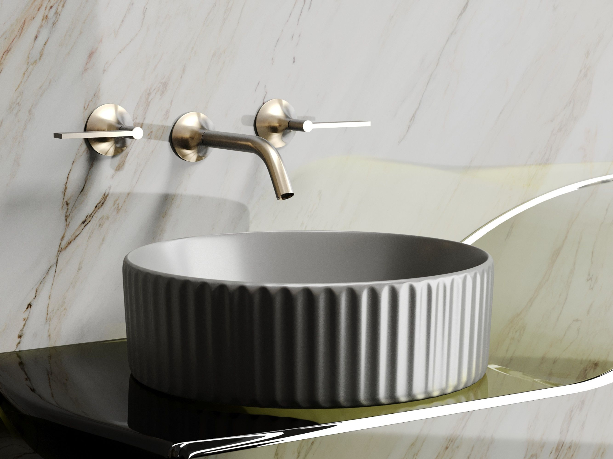 Умывальник чаша накладная круглая CN6057MH