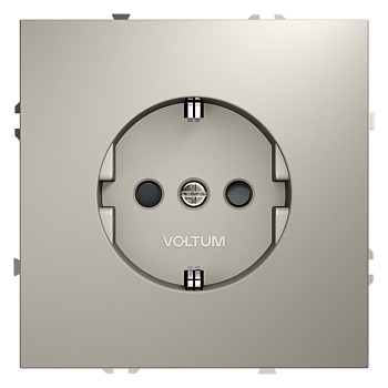 Розетка встраиваемая VOLTUM S70 с заземлением и защитными шторками, 16А, (кашемир)