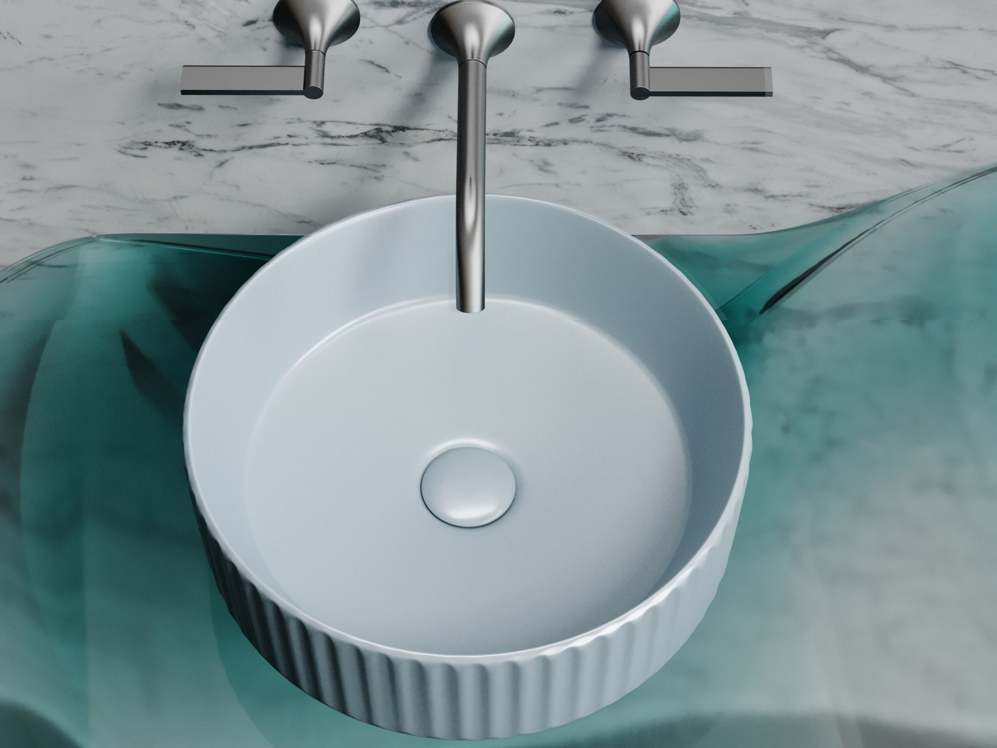 Умывальник чаша накладная круглая CN6057MHL