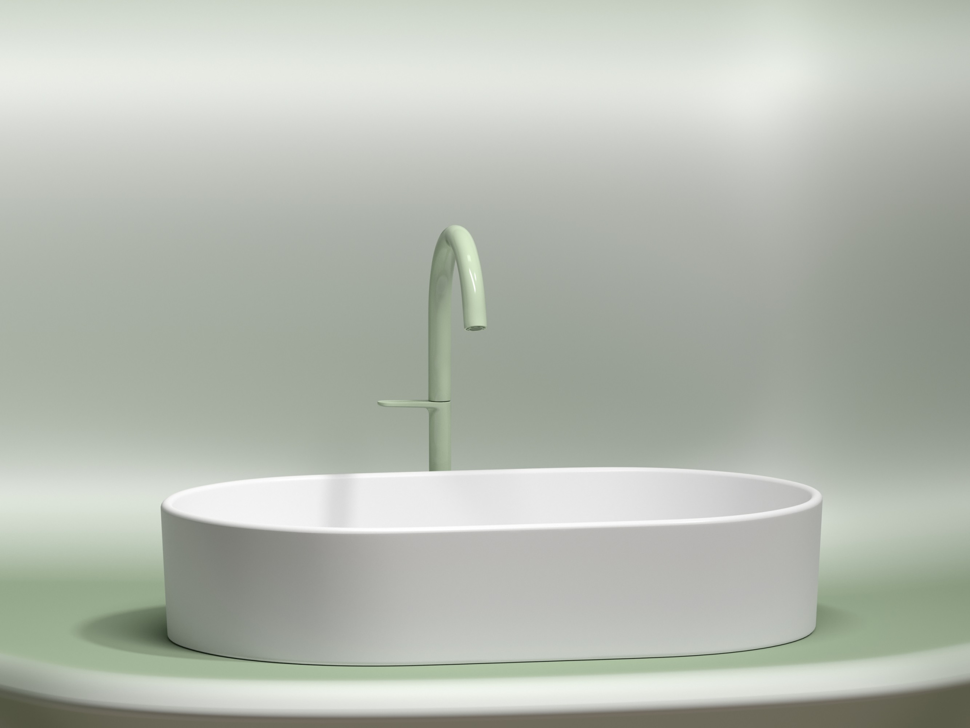 Умывальник чаша накладная овальная CN6048MW