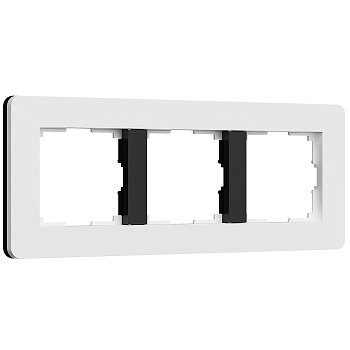 Рамка на 3 поста Split (белый/черный, soft-touch) Werkel
