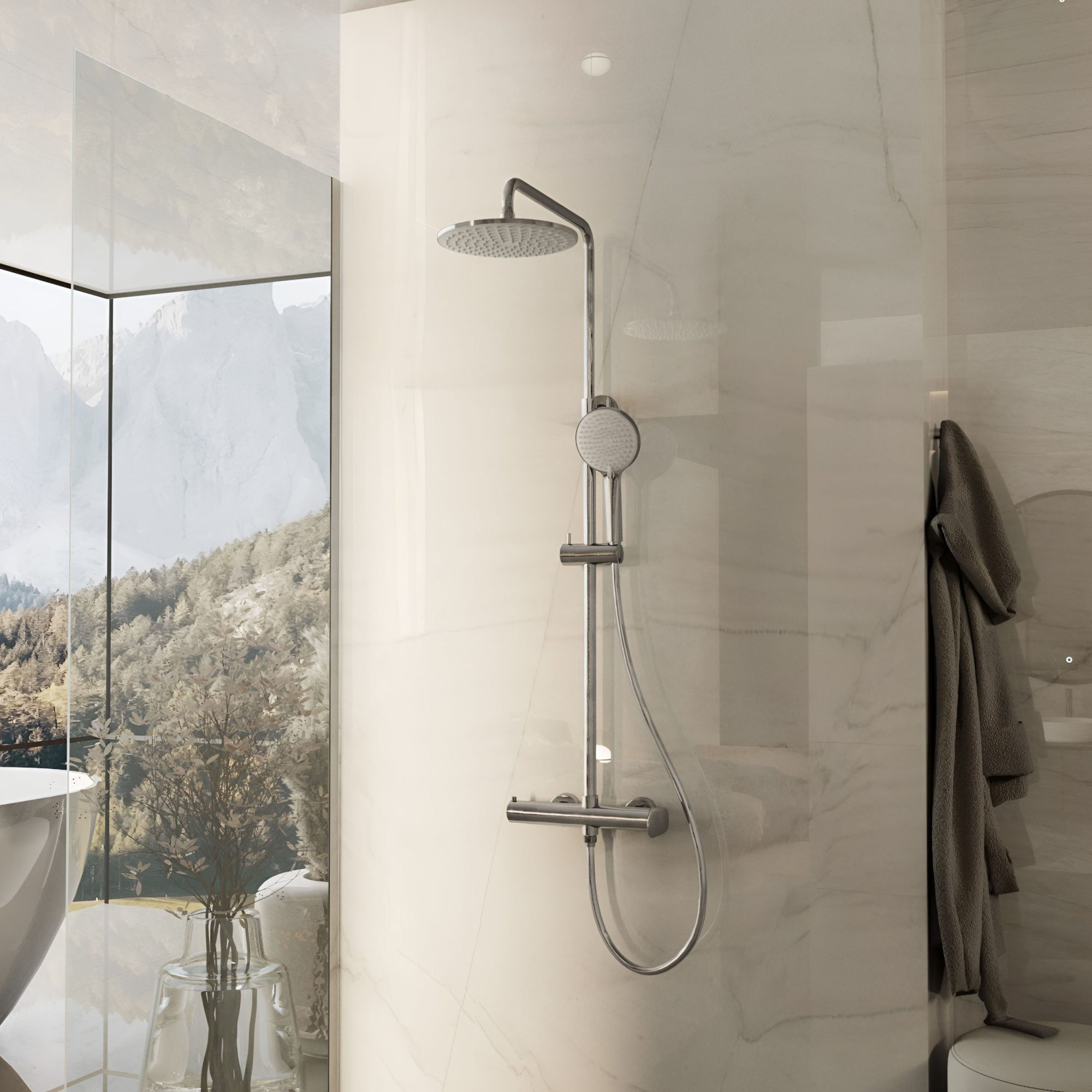 Душевая стойка Vincea Rondo VSFS-1R0CH настенная цвет хром