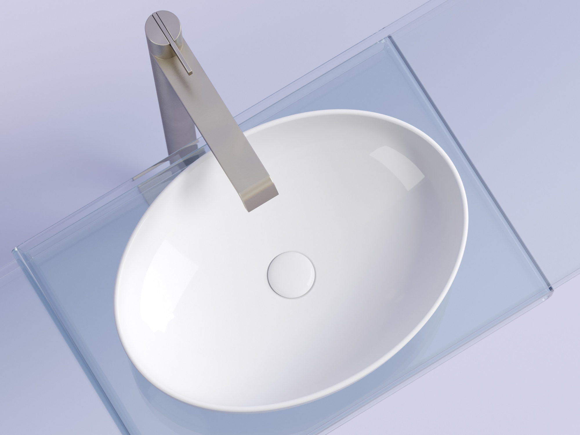 Умывальник чаша накладная овальная CN6056