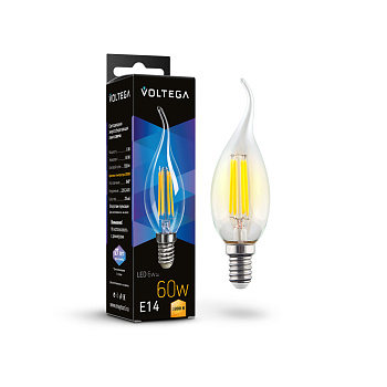 Светодиодная лампа Crystal Candle wind 6W 3000K E14