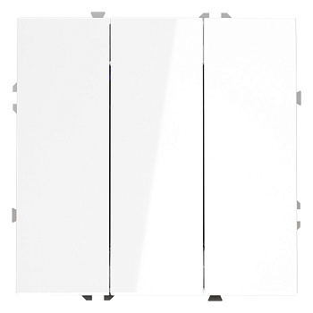 Выключатель встраиваемый VOLTUM S70 трехклавишный 10А, (белый глянцевый)