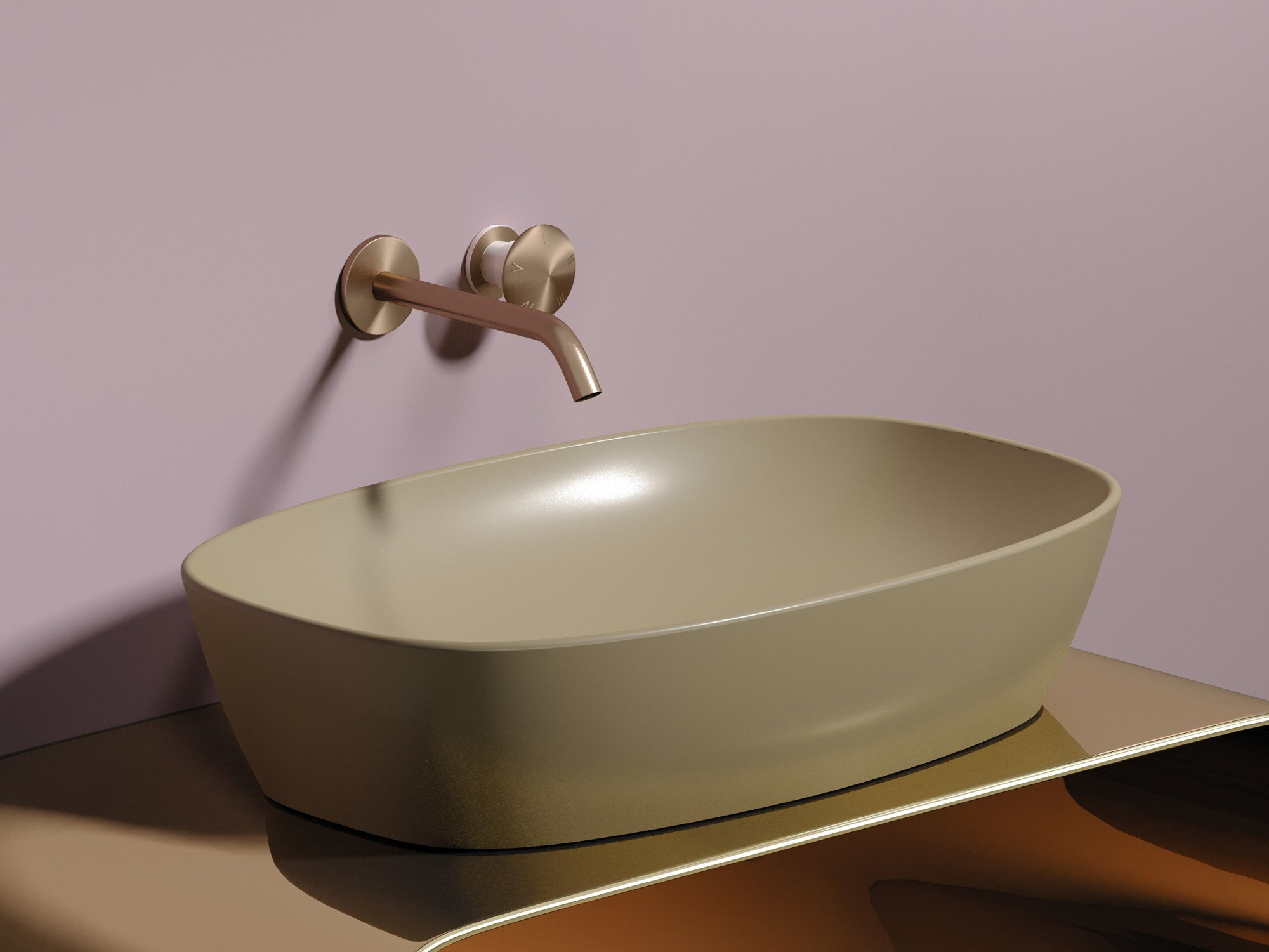 Умывальник чаша накладная овальная CN6049MC