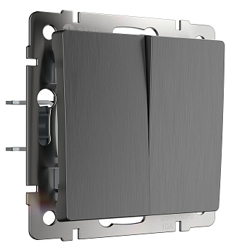 Выключатель двухклавишный (графит рифленый) Werkel