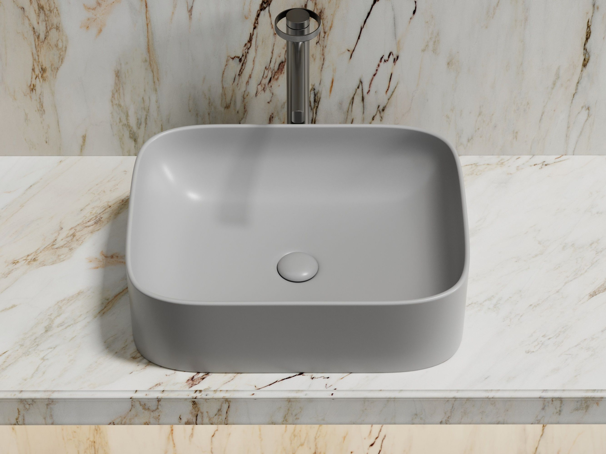 Умывальник чаша накладная прямоугольная CN6052MSG