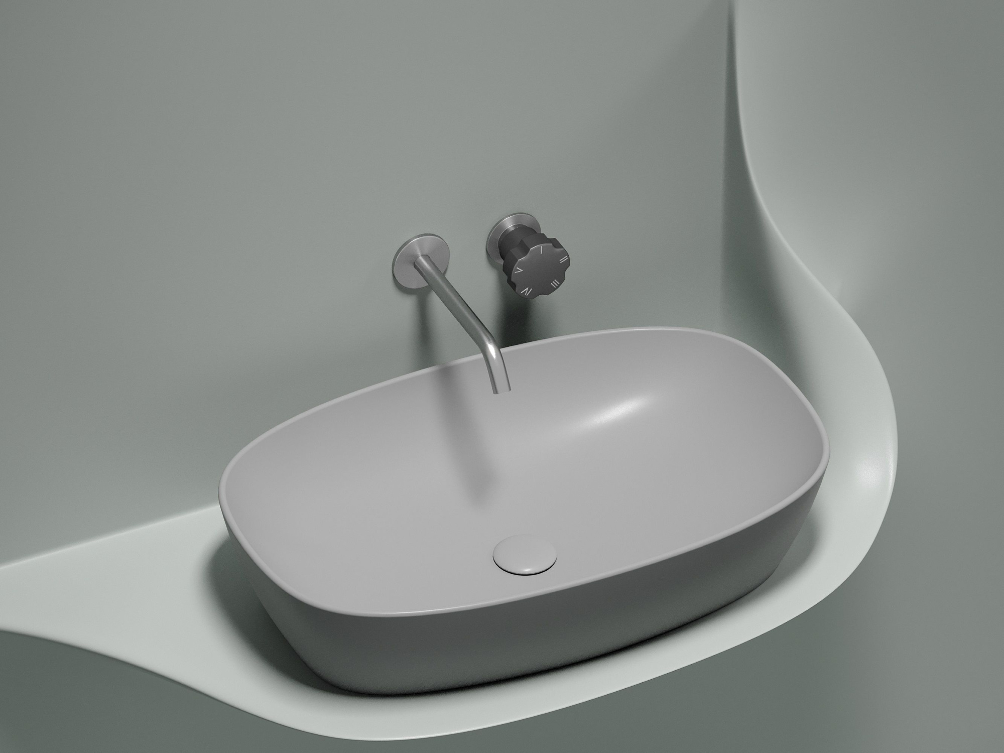 Умывальник чаша накладная овальная CN6049MSG