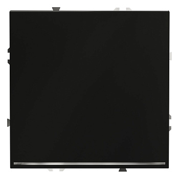 Выключатель встраиваемый VOLTUM S70 одноклавишный с подсветкой 10А, (черный матовый)