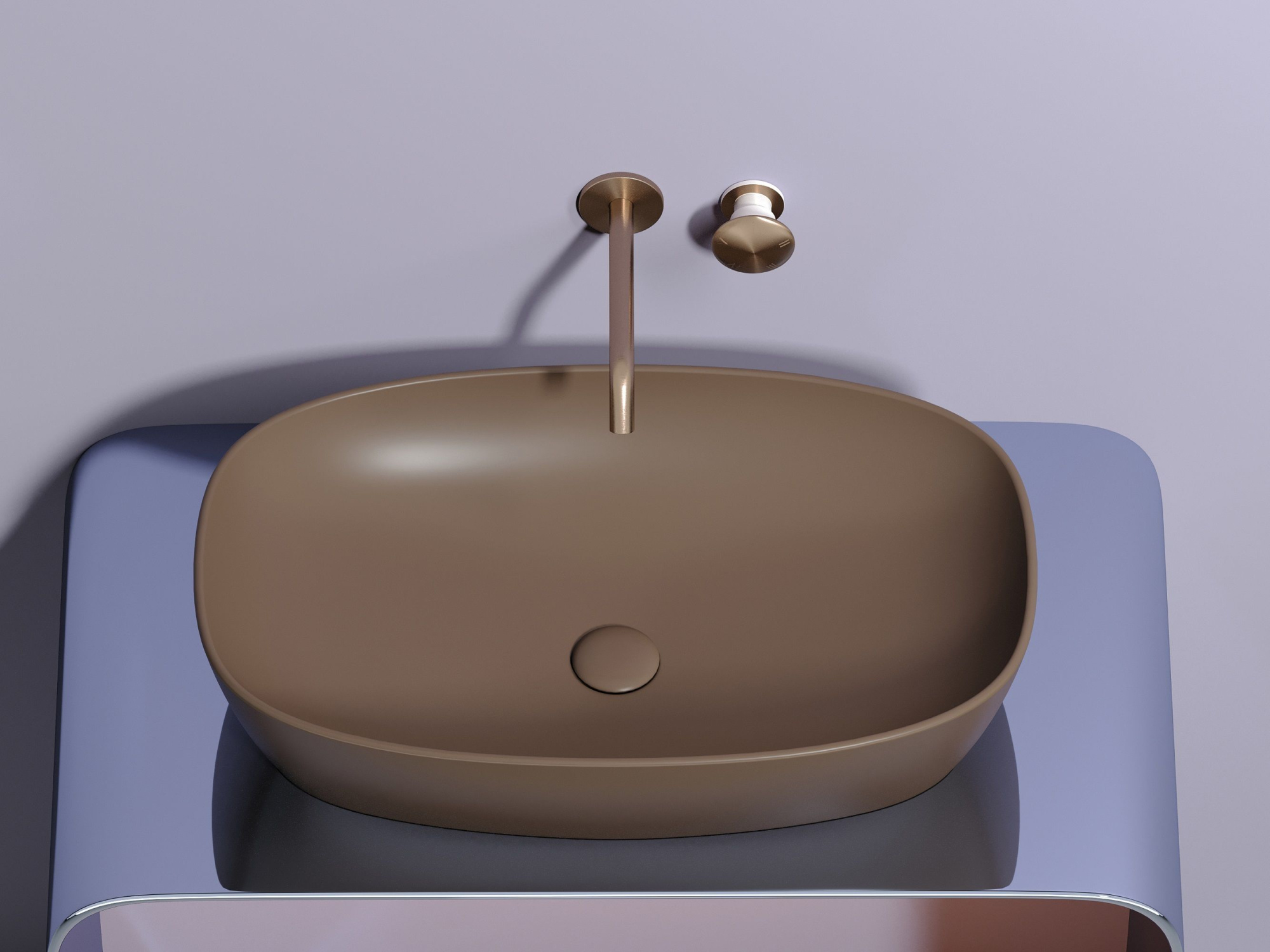 Умывальник чаша накладная овальная CN6049MDB